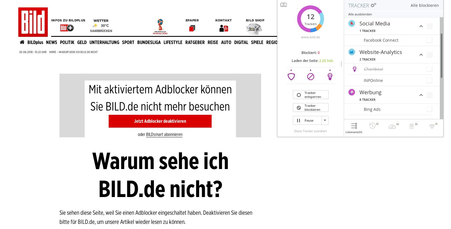 Screenshot: www.bild.de